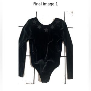 Vs Black Long-Sleeve Star Leotard